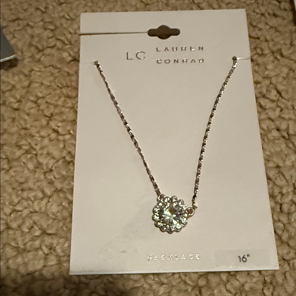Lc Lauren Conrad Silver Necklace With Light Gem